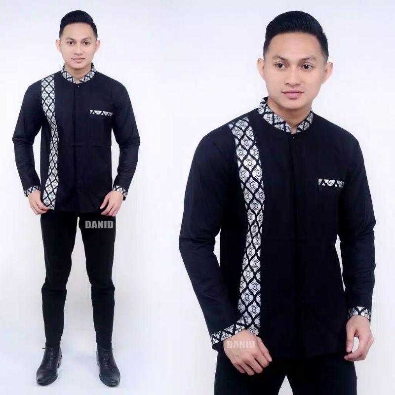 Baju Koko Kurta Lengan Pendek Baju Koko Fashion Muslim Pria Dewasa Terbaru Bahan Toyobo