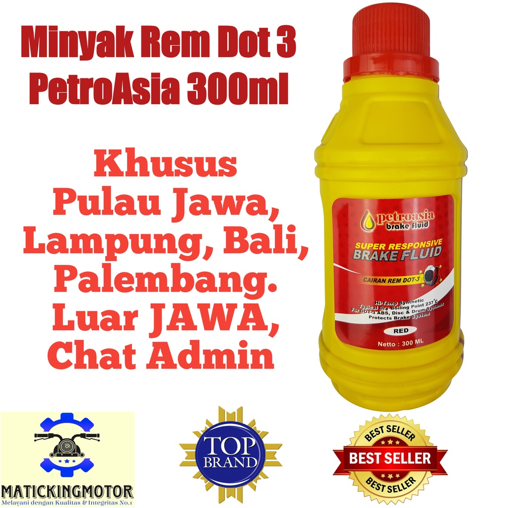 minyak rem dot 3 brake fluid One Soe 300 ml warna merah