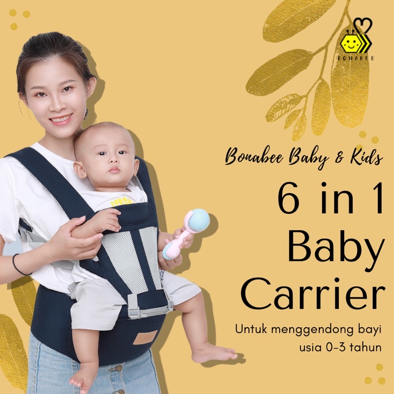 《6 in 1 Baby Carrier》gendongan bayi, selendang, pangkuan bayi, gendongan modern