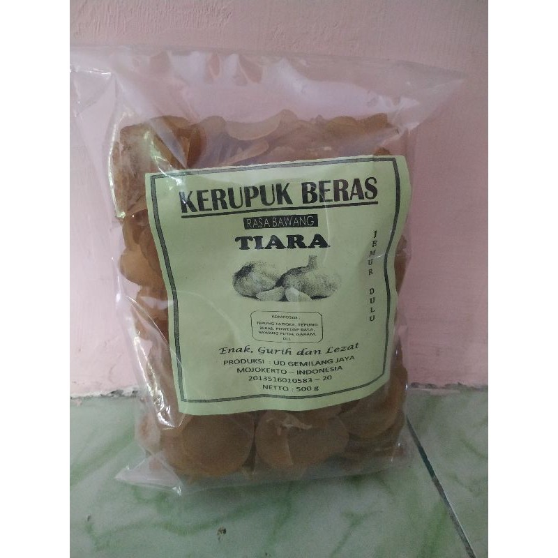 

kerupuk beras rasa bawang mentah 500gr