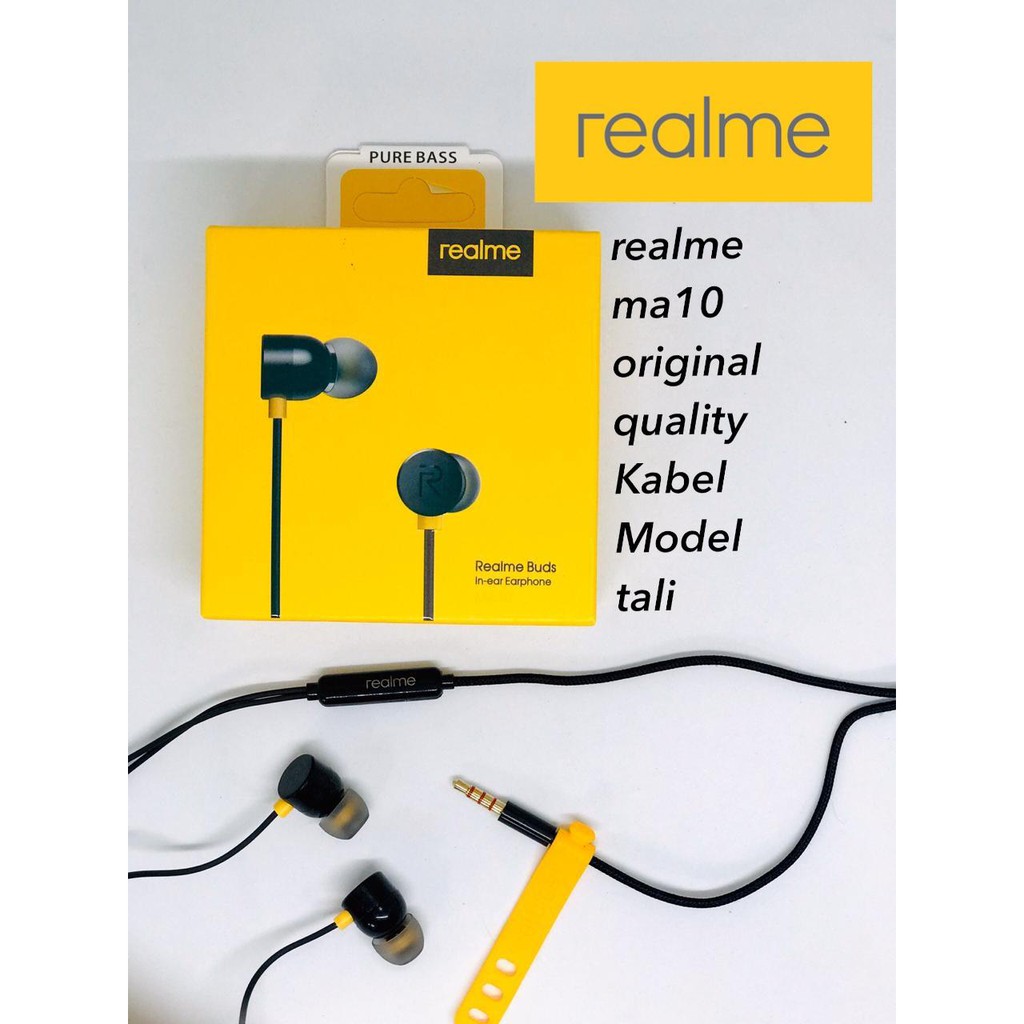 Headset earphone handsfree realme ma10 original 100%/headset realme buds magnet original