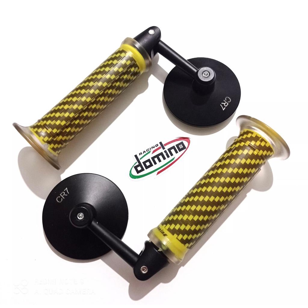 spion jalu bulat+grip karbon universal semua jenis motor