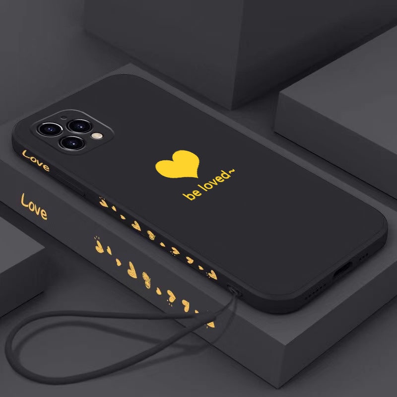 【Lanyard】Be Loved Liquid Silicone Case VIVO V15 V15pro Y20S Y12  Y11 Y12S Y20i Y20 Y17 Y15 X50 X50pro X60 pro Y93 Y91C TPU Soft Cover vivo Casing-black