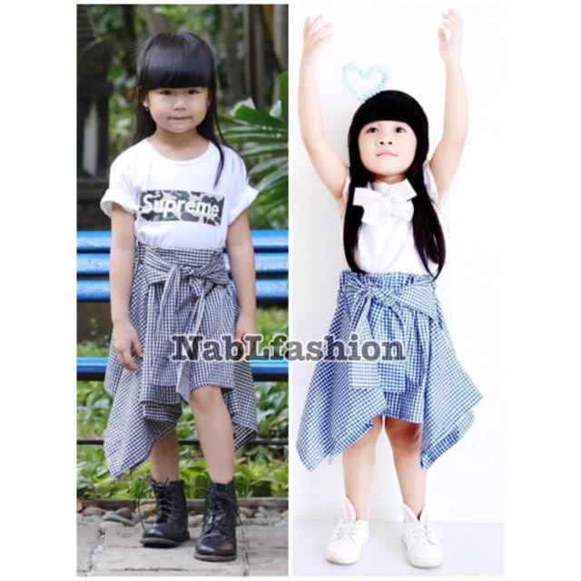 Rok asimetris skirt kids and junior untuk anak 2-7 tahun nablfashion Hanya ROK