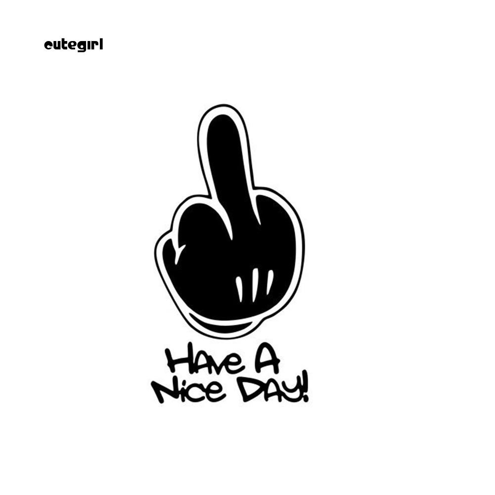 Stiker Motif Jari Tengah Lucu Untuk Dekorasi Bumper Mobil Truk