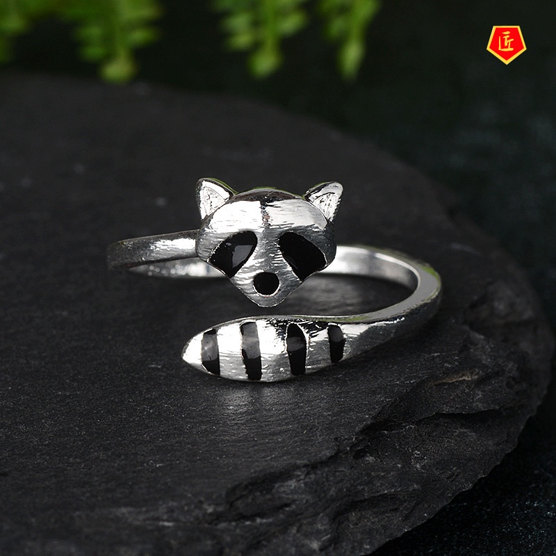 [Ready Stock]Creative Raccoon Ring Female Cute Personality