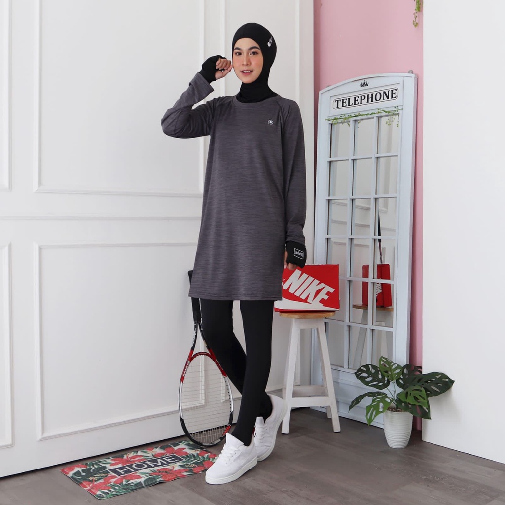 HITJAB - Tunik Sport Olahraga Wanita Misty Untuk Bersepeda Lari Senam Zumba 8812-3