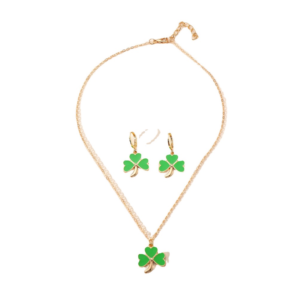 Kalung Dan Anting Bahan alloy Gaya Eropa Untuk Wanita