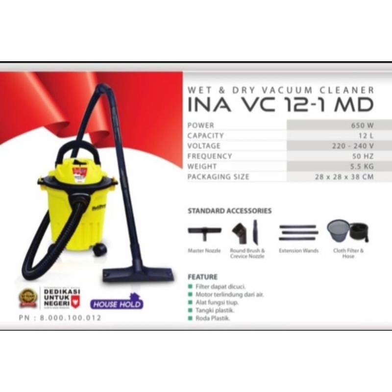 multipro vc 12 1 MD vacuum cleaner wet and dry 12 liter VC12-1MD