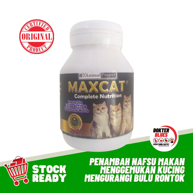 MAXCAT (70 Kapsul) Vitamin Suplemen Vitamin Kucing Penambah Nafsu Makan Bulu Rontok Daya Tahan Tubuh