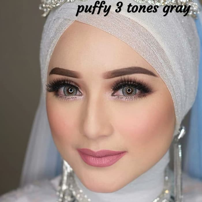 Softlens Pengantin Puffy 3 Tones Gray Grey (Abu-abu) Soft Lens Wedding Make Up Artist Mata Minus