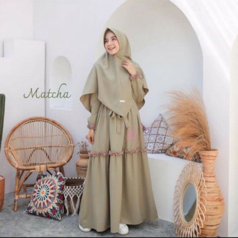 HANIYAH SYARI MAXI DRES SET HIJAB BUSUI JUMBO SIZE M L XL XXL