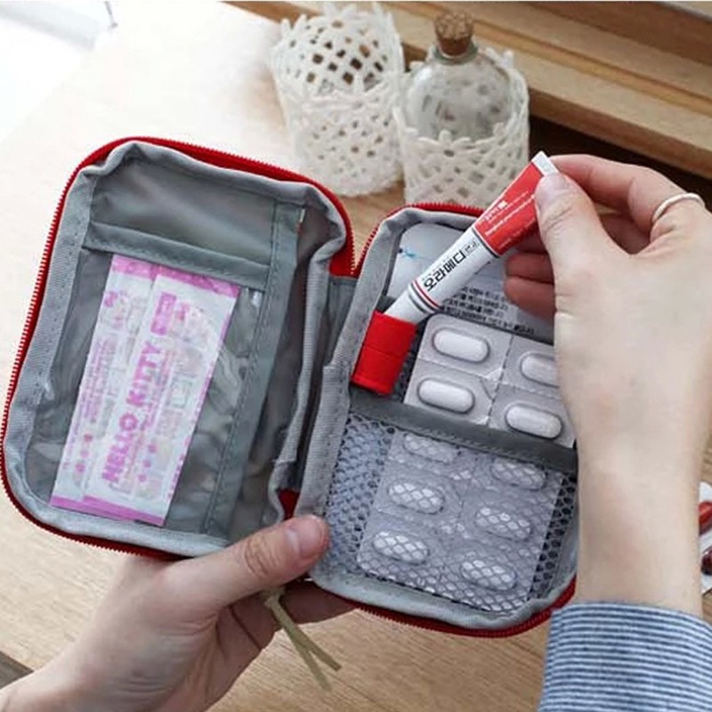 Tempat Kotak Obat Bag Organizer /Tas Mini Obat P3k Bentuk Persegi 91024/91025