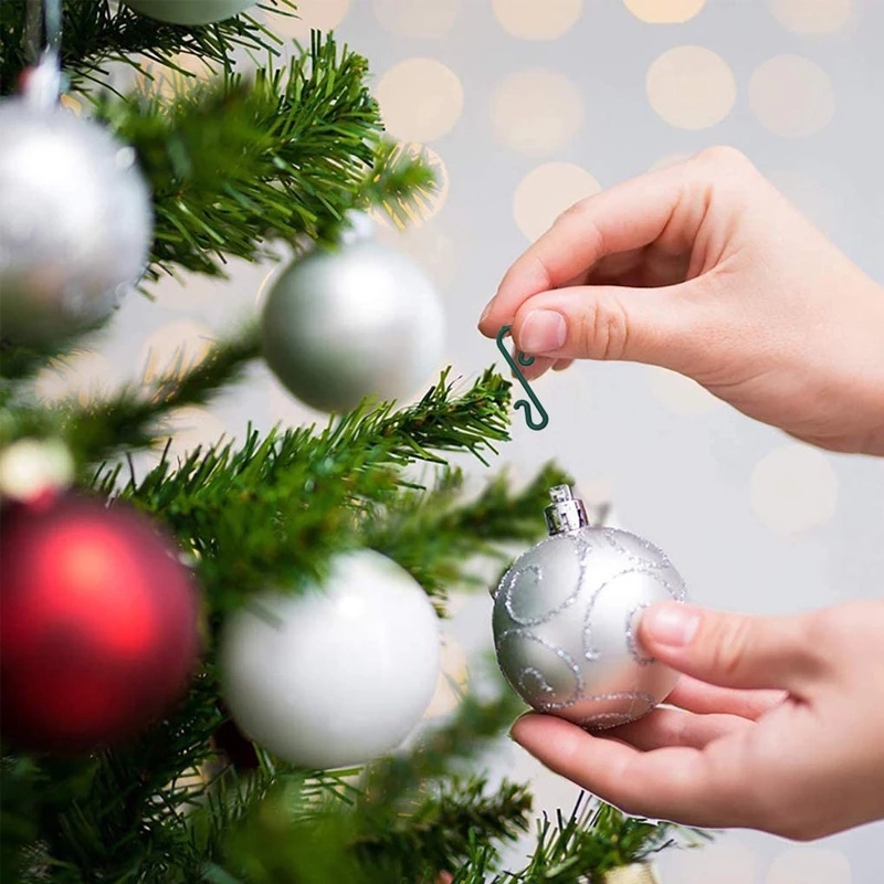50 Pcs Ornamen Kait Bentuk S Bahan Logam Untuk Dekorasi Pohon Natal