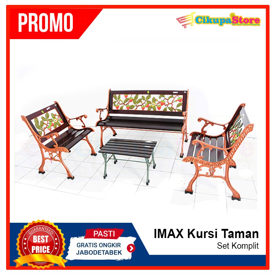  Kursi  Taman Besi Tempa IMAX Komplit 211 Seater Meja Anti 