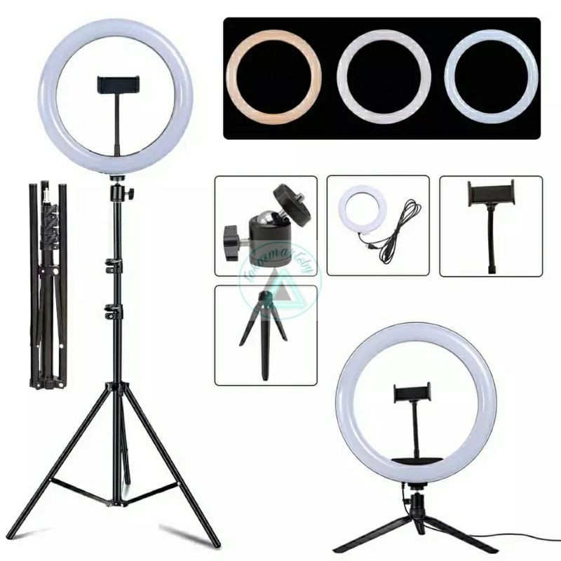 Ring Light 26 cm / 30 cm Lampu TikTok Paket Tripod