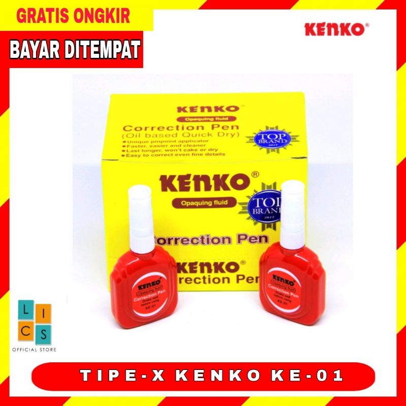 

Corecction Pen Kenko Ke-01 Merah Tip-Ex Cair Tipe-X Fluid Cairan Koreksi