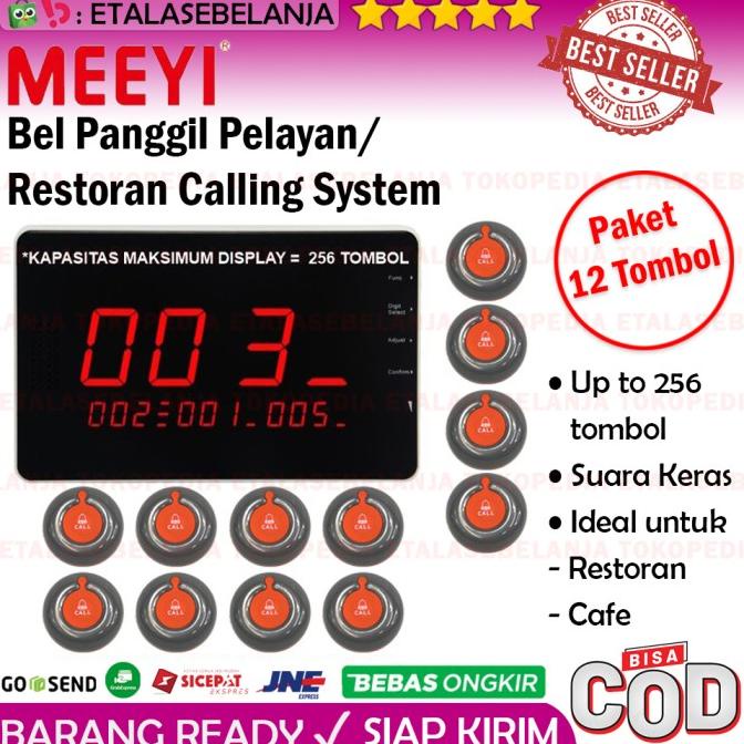 Promo Bel Meja Restoran 1 Display dan 12 Call Button - MEEYI Y-G10-C x Y-V1