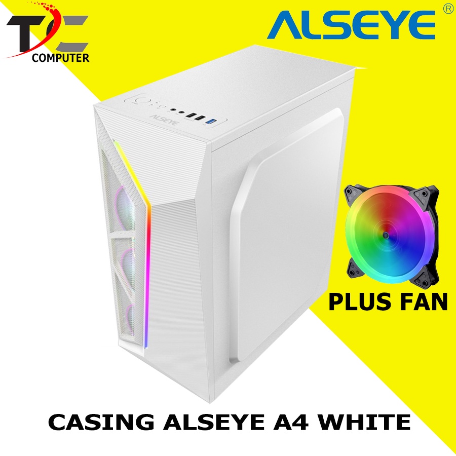 Alseye A4 White Tempered Glass mATX ATX Gaming Case