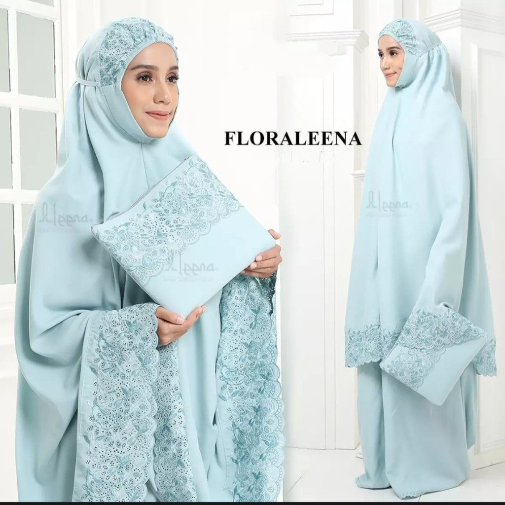 Gudang_mukenaku Mukena Floraleena Khadijah Model Mukena Terbaru 2020 Katun Brukat Murah Cantik