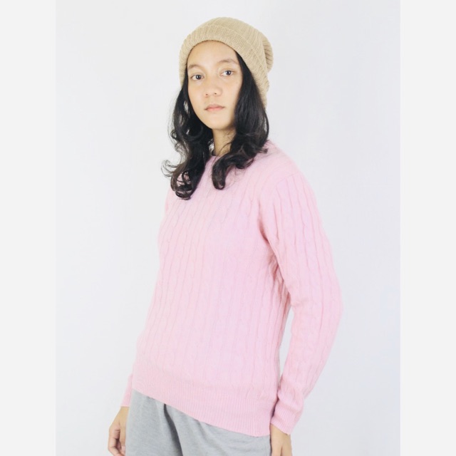 Sweater Rajut Wool Import Musim Dingin Basic knitwear winter