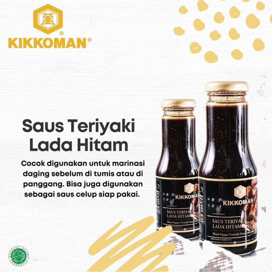 Kikkoman Black Pepper Teriyaki Sauce - Saus Teriyaki Lada Hitam 300g