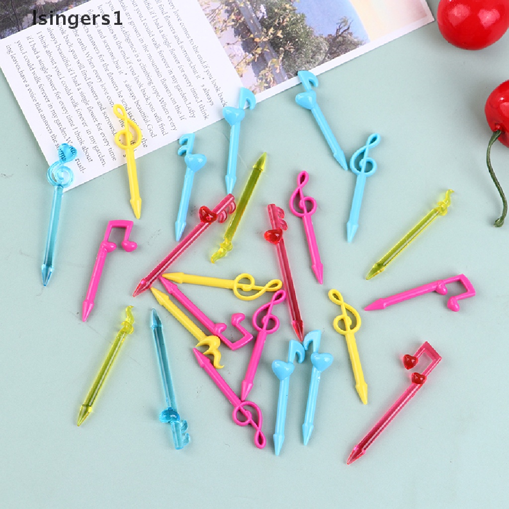 (lsingers1) 24pcs / set Garpu Buah / Kue / Dessert Mini Motif Kartun Untuk Anak