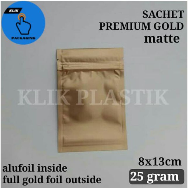 SACHET PREMIUM GOLD FOIL 25 GRAM WITH ZIPPER