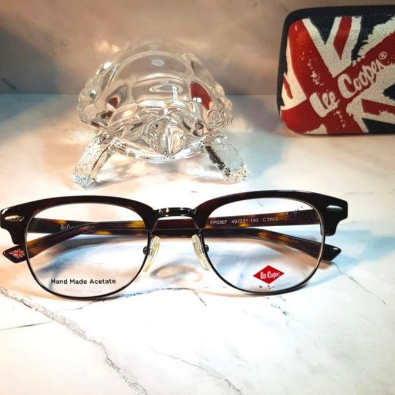 Kacamata Frame Original Lee Cooper FP0307V3w/2 ClubMaster Dark Tortoise - Pria Wanita