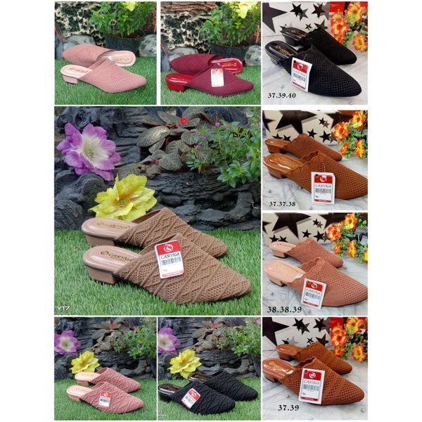 slop rajut cewek hils 3cm/sepatu rajut/sepatu cewek terlaris/sepatu sandal rajut