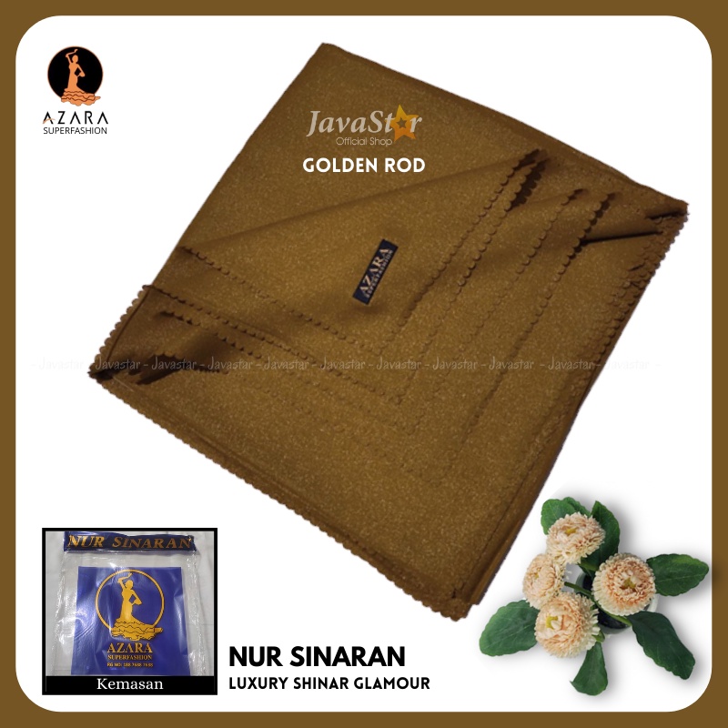 (GROSIR COD) Jilbab Azara luxury NUR sinar glamour Laser Cut kerudung hijab segiempat glowing-Golden Rood