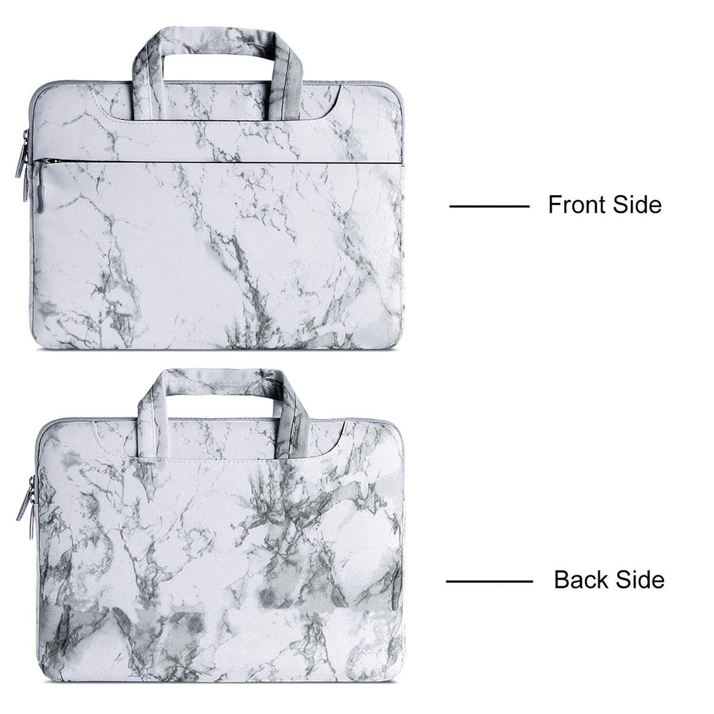 Tas Laptop Selempang Mosiso Shoulder Strap White Marble Size 13 14 15 16 inch