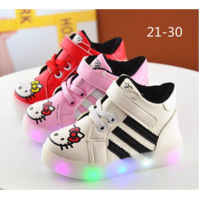 Sepatu boot anak lampu led premium import hellokitty