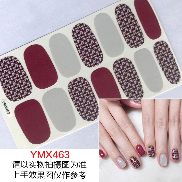 Ymx458-475 Stiker Kuku 3D Bahan Akrilik untuk Nail Art