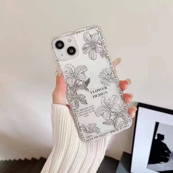 Soft Case TPU Transparan Motif Daun Untuk Iphone 13 Pro Max / 12 / 11 / XS / XR / X / 8 / 7 / 6 Plus Mini SE 2020