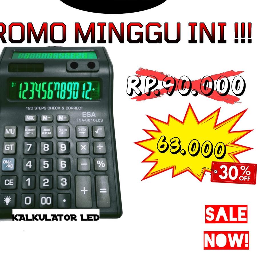 

Kalkulator Digital ESA LED 2 Layar 12 Digit / Check Calculator LED Digital Dagang <