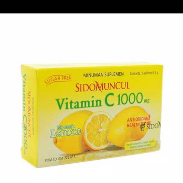 Vitamin C 1000 Mg Sidomuncul 1 Kotak Isi 6 Sachet Shopee Indonesia