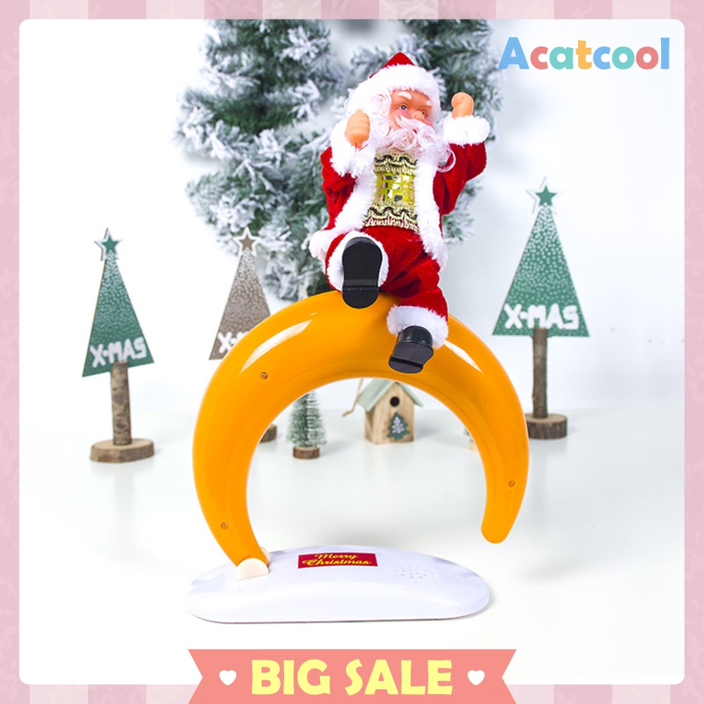 Electric Flip-over Santa Claus Toys with Music Dancing Xmas Ornaments Gift