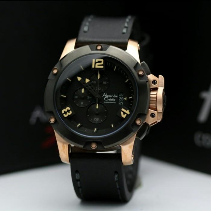 ALEXANDRE CHRISTIE AC 6295 ROSEGOLD BLACK AC6295 PRIA ORIGINAL,LEATHER