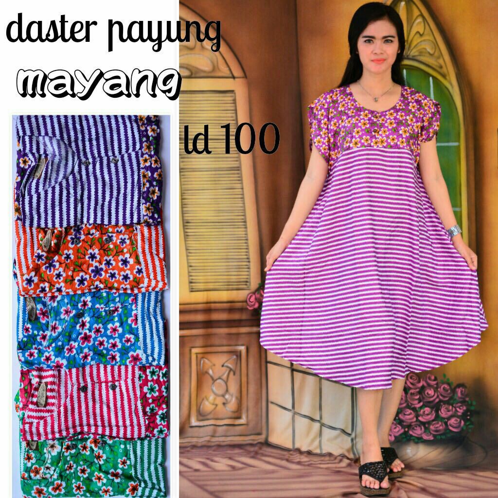 Daster Payung Wanita Bahan Rayon Kancing Depan Busui Bumil