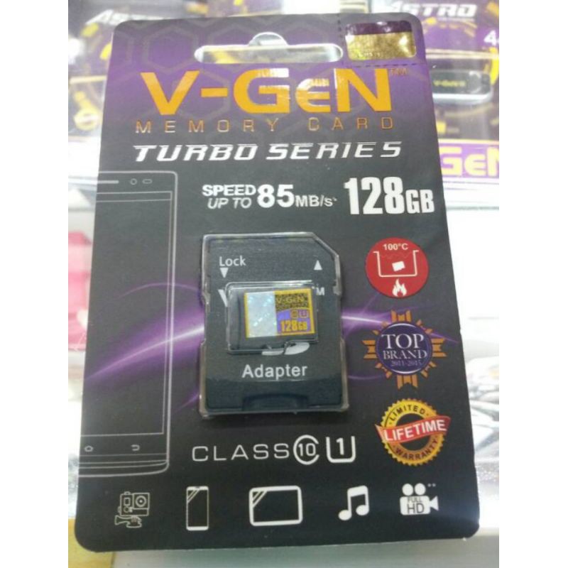 MEMORY CARD V-GEN 128GB CLASS 10 ORIGINAL 100%/MMC/MICRO SD/+ADAPTER