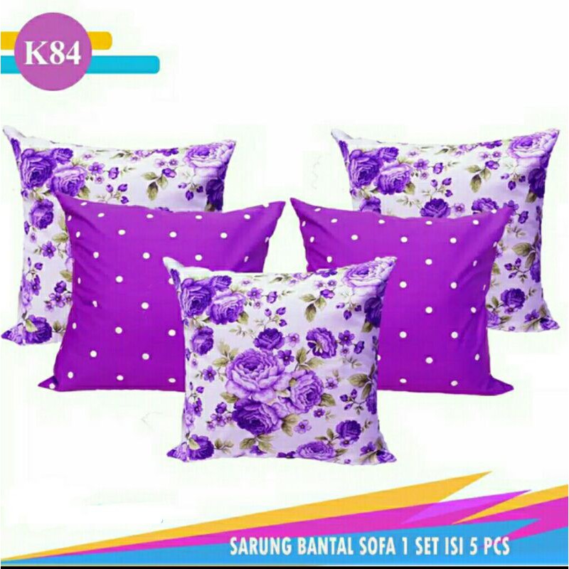 Set sarung bantal kursi sofa cushion cover 60x60 cm sarban annisa ungu