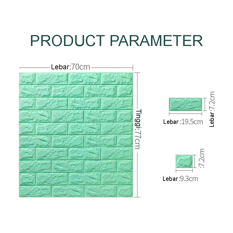 WALLPAPER DINDING 3D BAHAN FOAM MOTIF BATA WARNA PUTIH DAN LAINYA. UKURAN 70x77 CM HARGA MURAH.