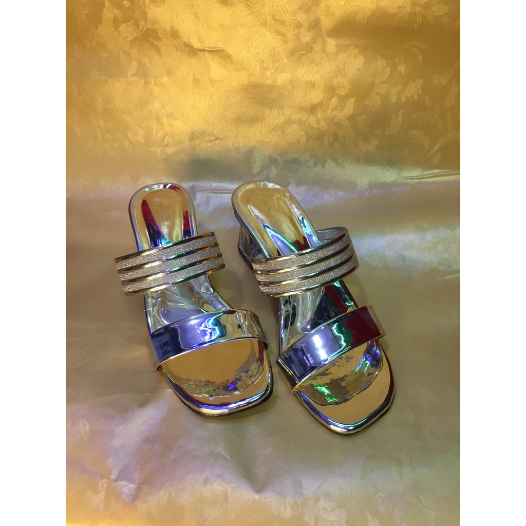 sandal slop kaca kondangan pesta wanita lebaran