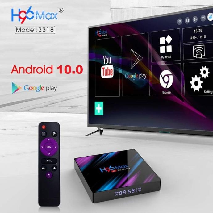 H96 Max 4GB/64GB Android 10.0 STB Android TV Box RK3318 Quad Core