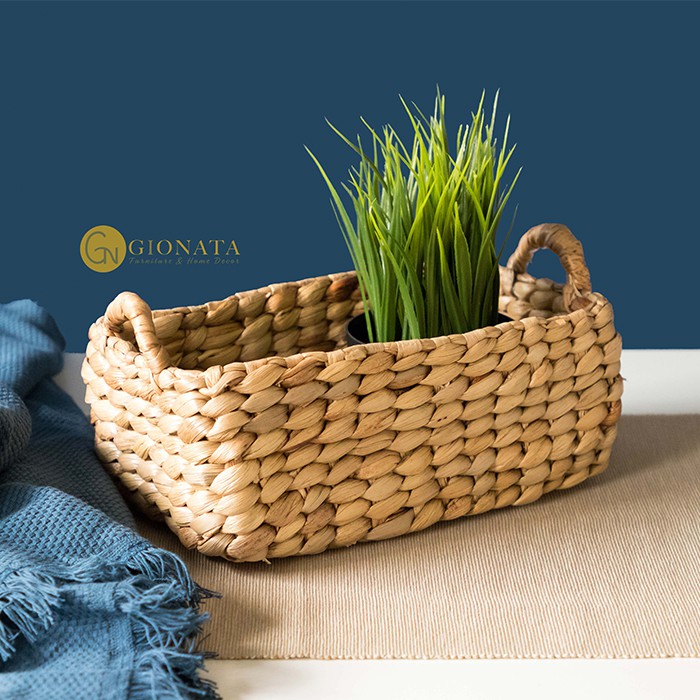 

Dekornata Sasa Eceng Basket Tray / Nampan Anyaman / Tempat Penyimpanan