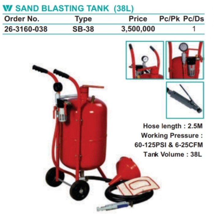 Sandblasting Tank Tangki Sand Blasting kapasitas 38 Liter WIPRO SB 38