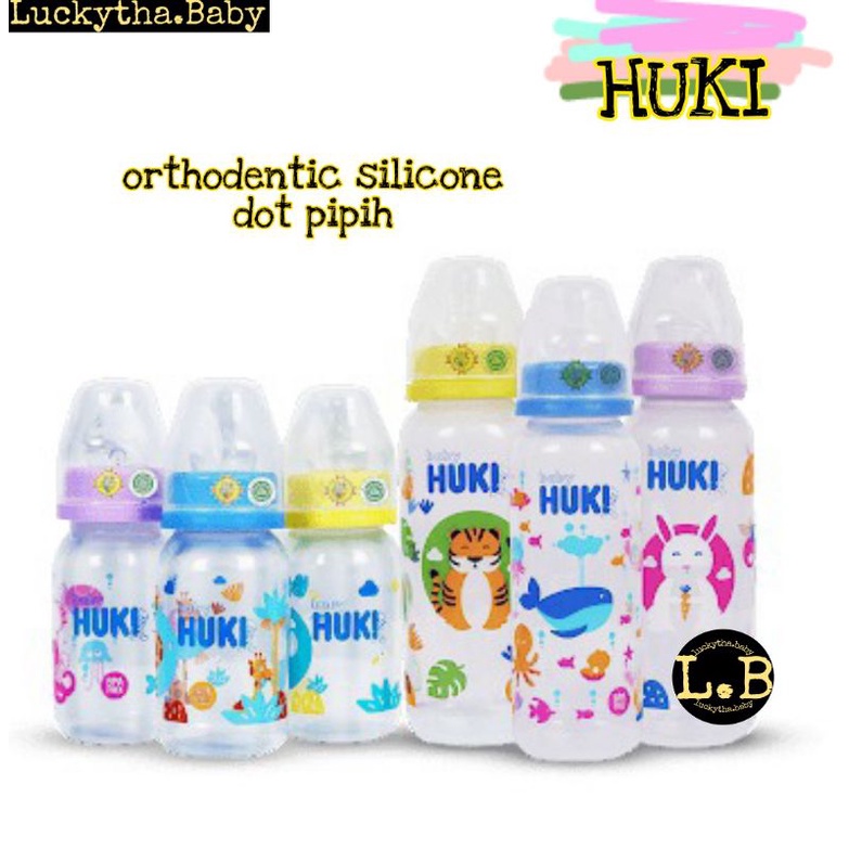 botol susu huki orthodentic silicone mini,tanggung &amp; besar / botol huki DOT gepeng