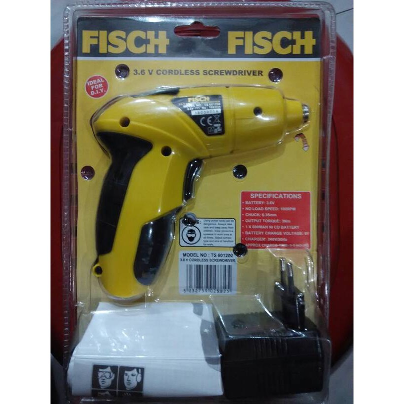 Mesin Bor Praktis Tanpa Kabel Fisch / Alat Boor Chas / Obeng Portable Baterai Cordless Screwdriver awet