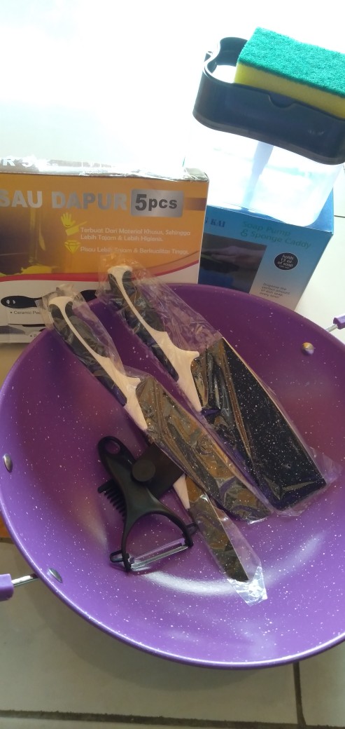 Promo Pisau Batu Maifan Tajam Pisau Set 5in1 Set Dapur Lengkap Plus Kupasan / Pisau Set Murah